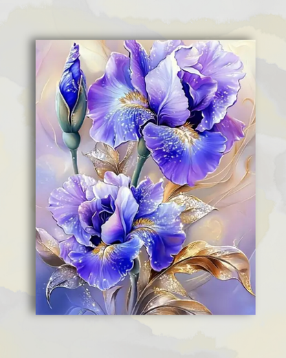 Éclosion d'Iris Mauves