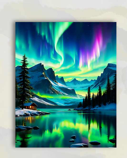 Aurore Boréale sur le Lac de Montagne